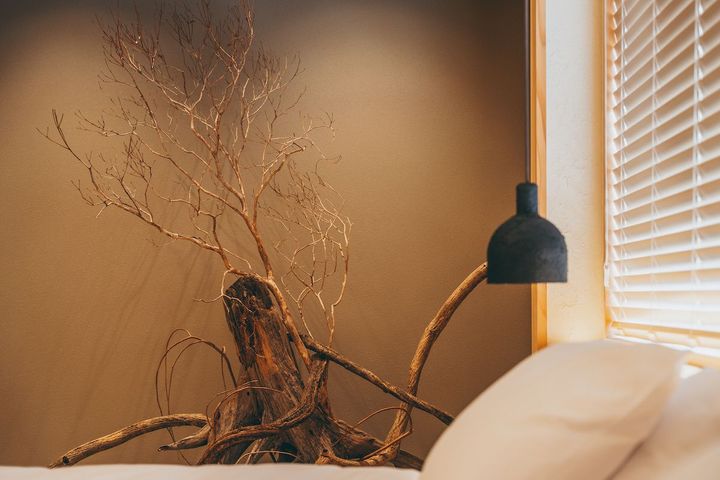 客室の名称は自然界の五大要素のラテン語名から。「lignum（木）」は木の温もりと生命力を感じさせる空間。