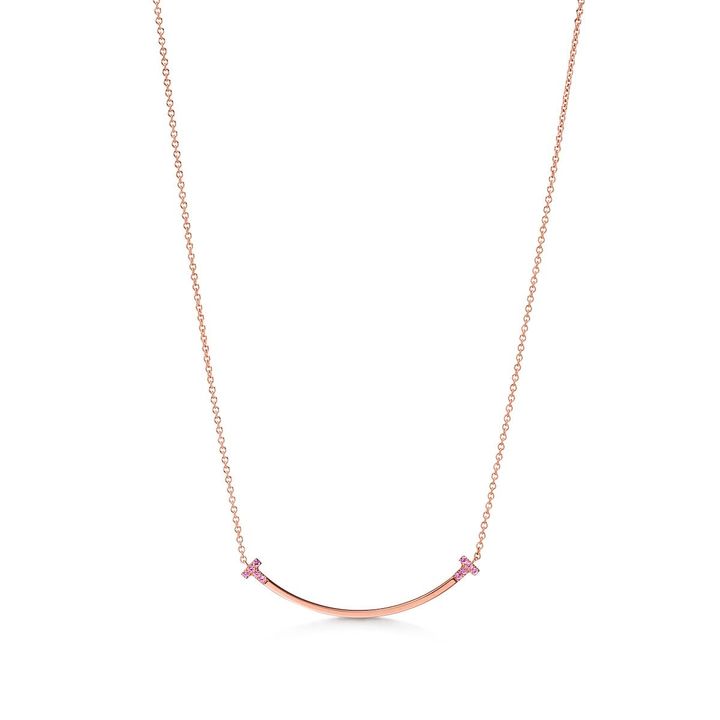 日本限定「ティファニー T スマイル」ペンダント（RG×ピンクサファイア）￥269,500