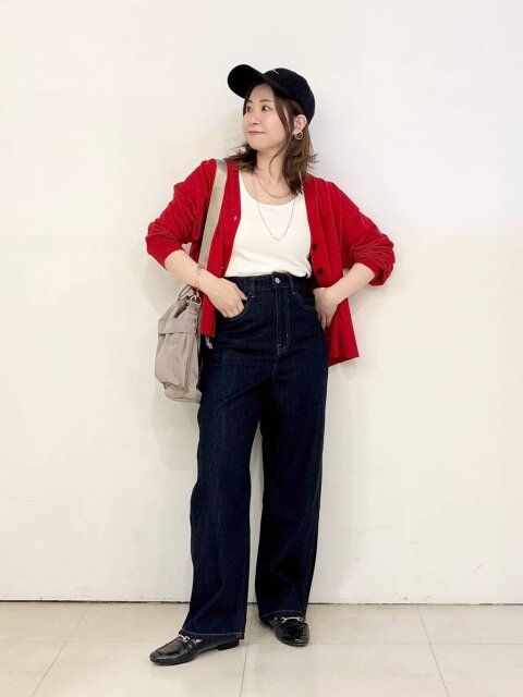 2025秋グローバルワークドライタッチVネックカーディガン