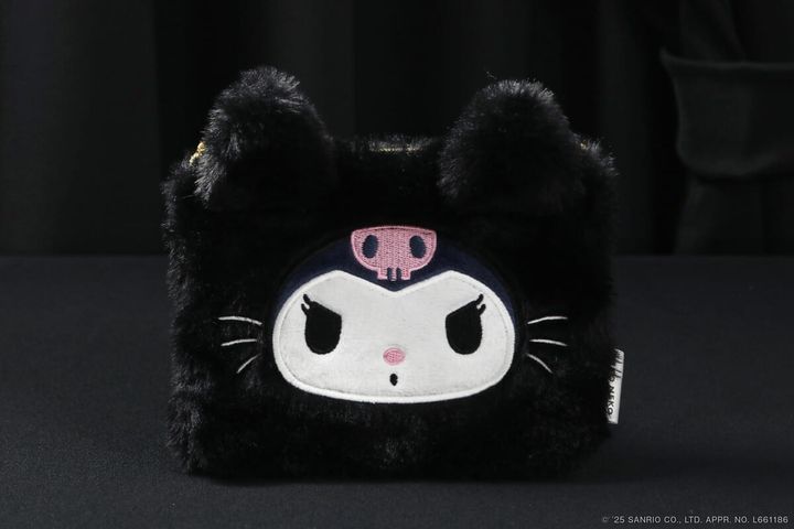 クロミの黒ねこファーポーチ（ブラウにゃー2個入）