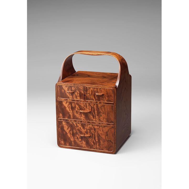 御蔵島桑拭漆提抽斗箱