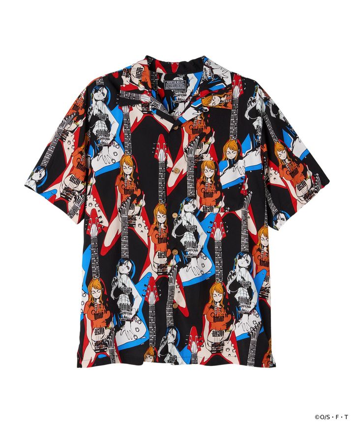 NAMI ＆ BOA.HANCOCK TWIN GUITAR柄オープンカラーシャツ ¥55,000