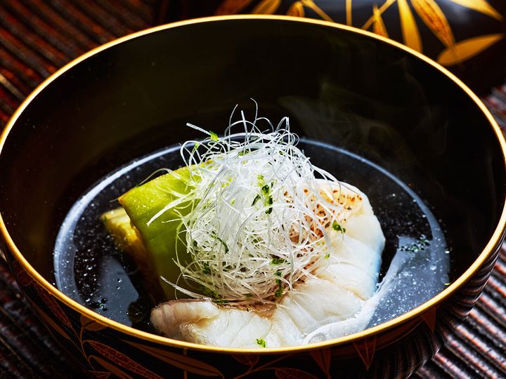 乃木坂『笄町 豪龍久保』の賀茂茄子とキジハタのお椀