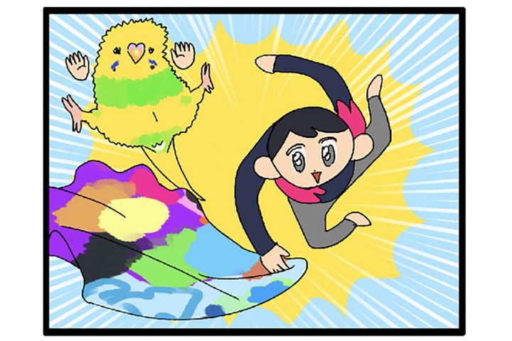 セキセイインコの寝起きルーティンと、何でも遊びに変える天才っぷり【鳥マンガ＃117】