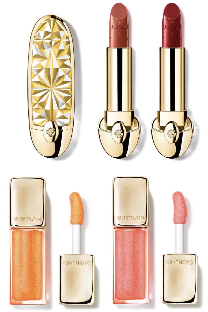 〈上左から〉ルージュ ジェ ケース ステラー ￥5,060 ルージュ ジェ 306、877 各￥5,170 〈下左から〉キスキス ビー グロウ オイル 389、429 各￥4,950（すべて10月2日から公式オンライブティック先行、10月15日から全国限定発売）