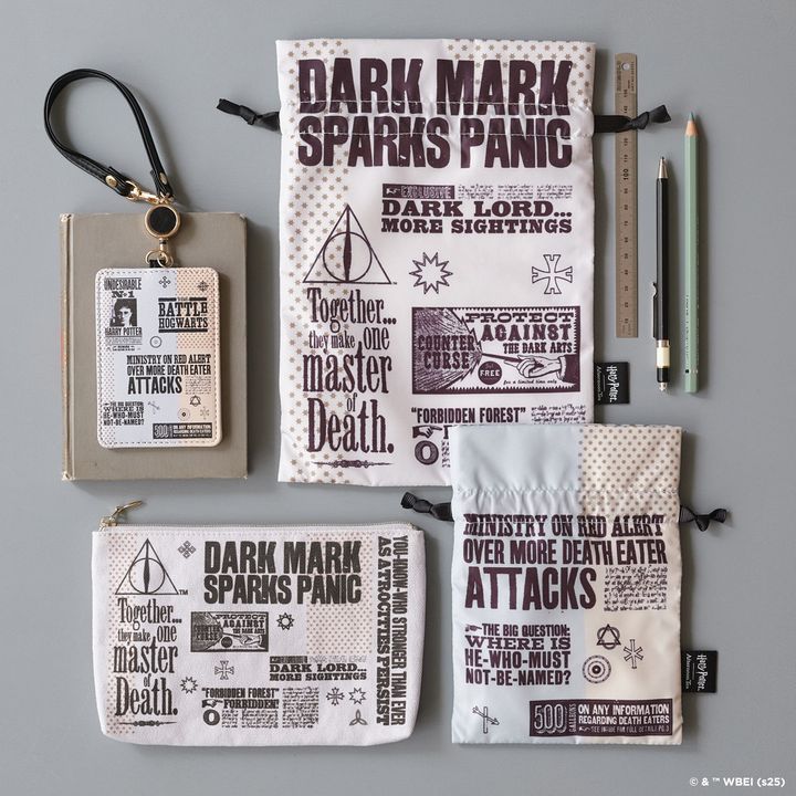 リール付きパスケース/ポーチ/巾着2枚セット