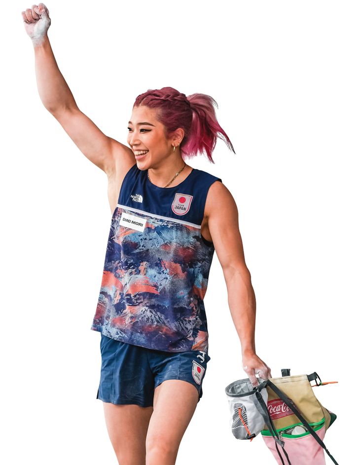 野中生萌。世界選手権は初めて出た2014年以来、継続して出場。ボルダー、リード、スピードの総合成績で争われた東京五輪で銀メダル。