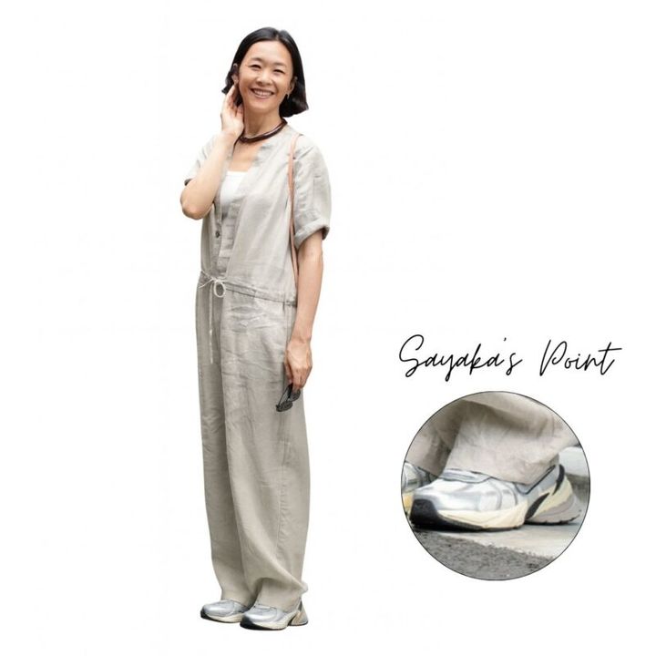 フリーランス デザイナー西野清歌さんのオールインワンコーデ