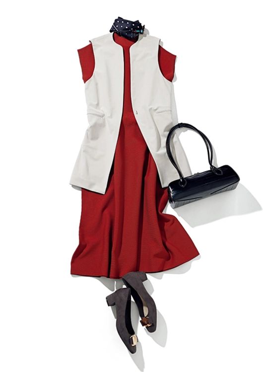 PLSTの主役級ワンピでつくる秋色通勤コーデ