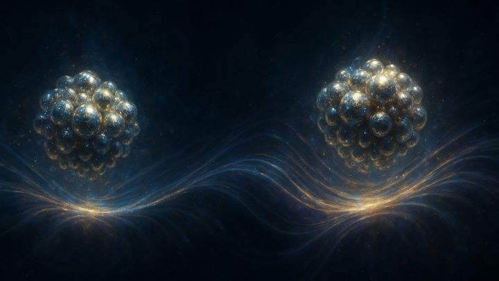 “塊”も波になった——原子7000個級で猫状態のサイン