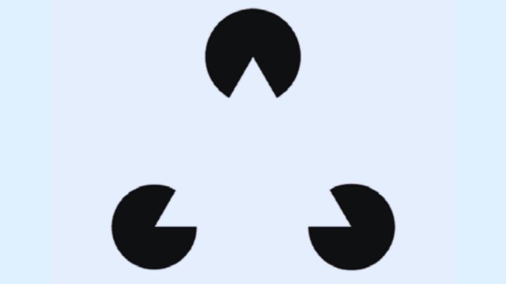 中央にないはずの三角形が見える錯覚