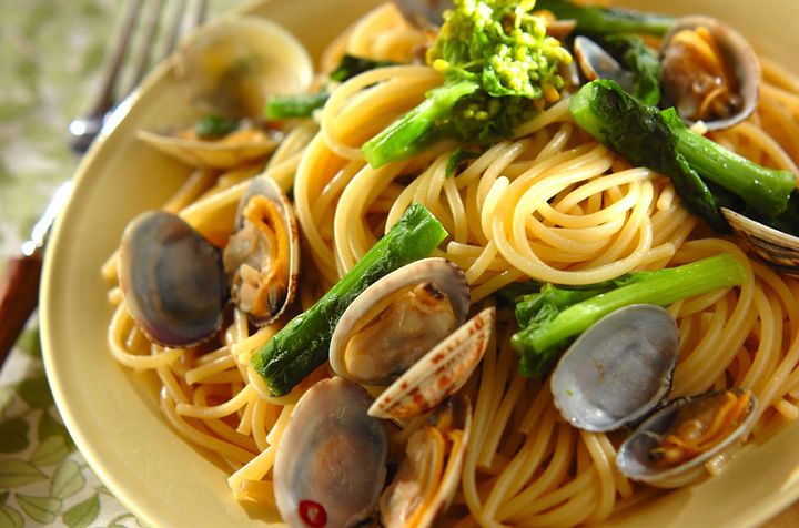 菜の花とアサリのパスタ