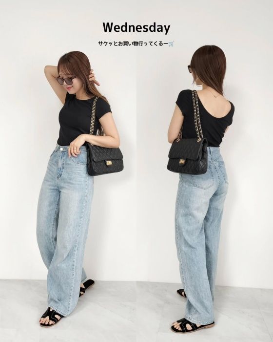 UNIQLOのブラックの「エアリズムコットンローバックブラTシャツ」