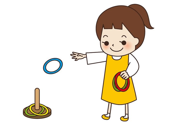 輪投げをする子供 イラスト