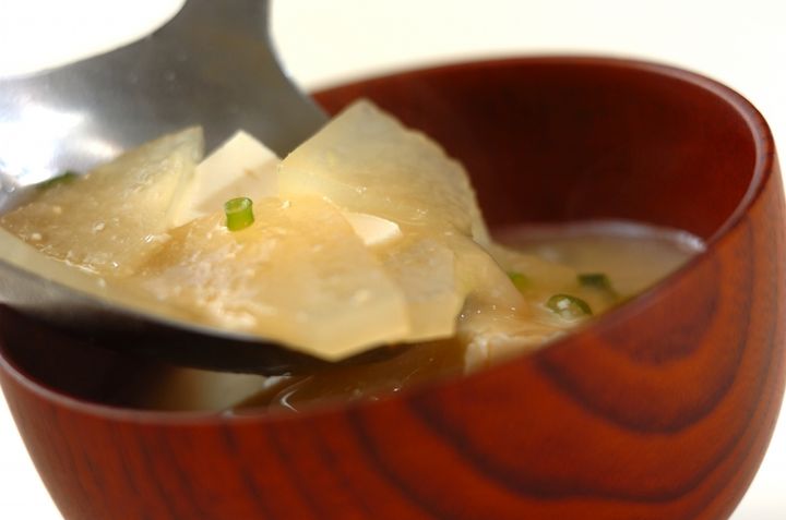 冬瓜と豆腐のみそ汁の作り方2