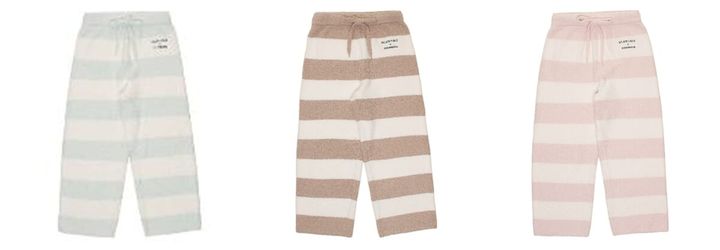gelato pique パウダーベア刺繍ボーダーロングパンツ