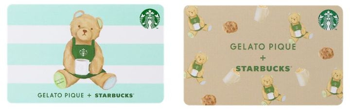 スターバックス カードgelato pique ベアボーダー ミントグリーン／スターバックス カードgelato pique ベア柄