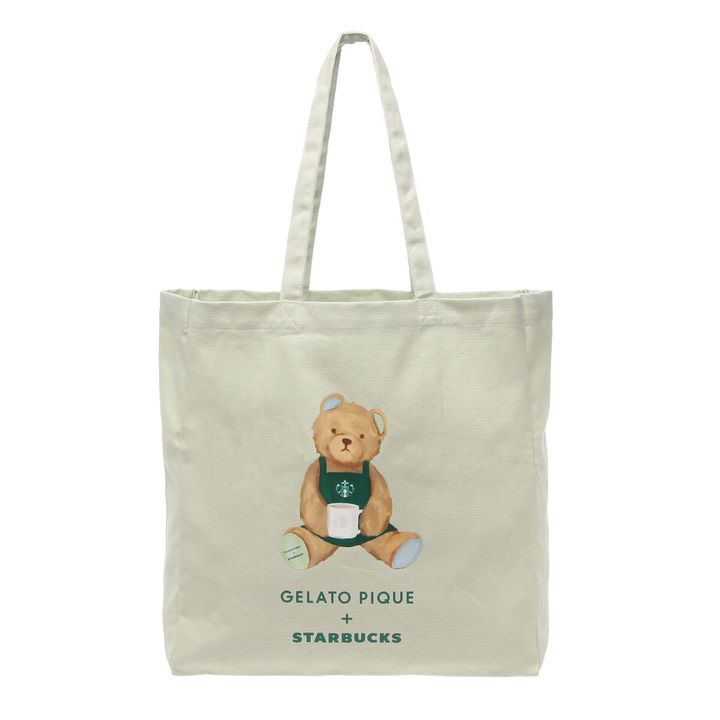 gelato pique ベアプリントマチ付トートバッグ ミントグリーン