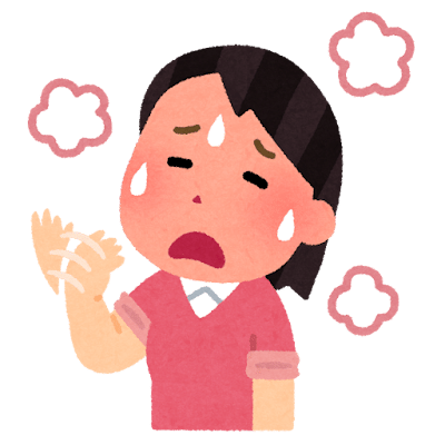 暑い人のイラスト（女性）