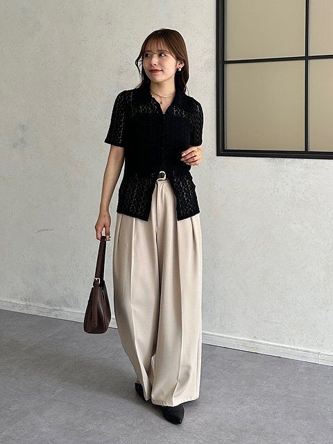 黒カーディガンコーデ1