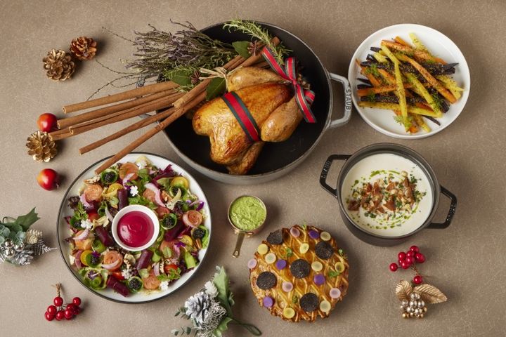 名水赤鶏のオーブン焼き ハーブバターと共に