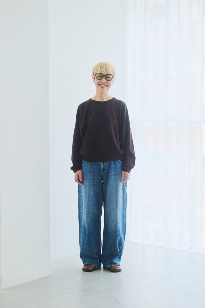 ベースのコーディネートはユニクロのスウェットとデニム