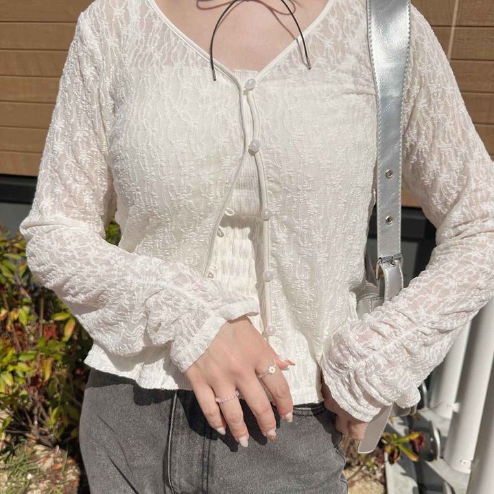 画像: シアー感たっぷりのレース柄