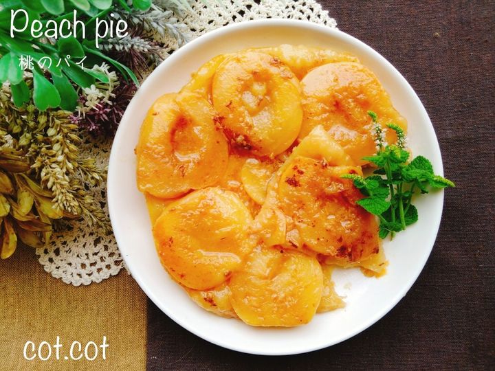 旬の桃を見切り品で見つけたら。桃のパイ