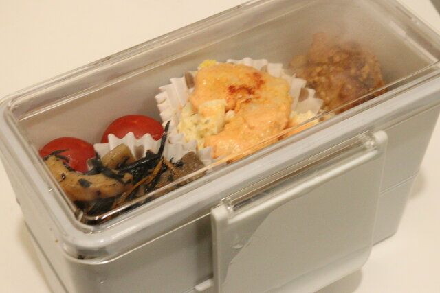 ダイソーのフタが透明な抗菌2段透明ランチボックス（705mL）