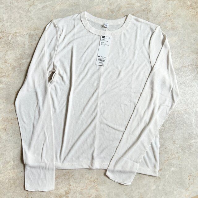 GU ソフトシアークルーネックT NATURAL