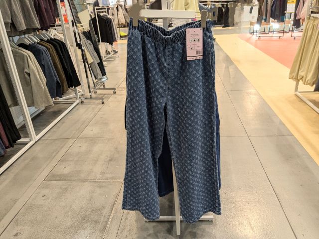 スクラッチデニムイージーワイドパンツ