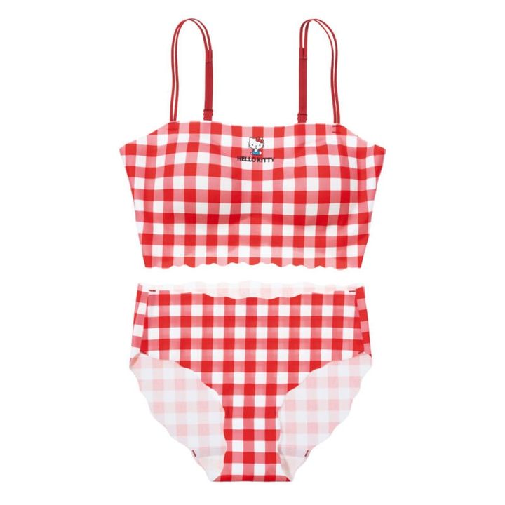 ハローキティ Peasyノンワイヤーブラ¥2,508、3.ハローキティ Peasyショーツ¥1,200※9月24日発売（ガールズ バイ ピーチ・ジョン／ピーチ・ジョン カスタマーサービス）