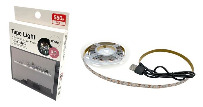 テープライト（６０ＬＥＤｓ、ホワイト） 550円（税込）
