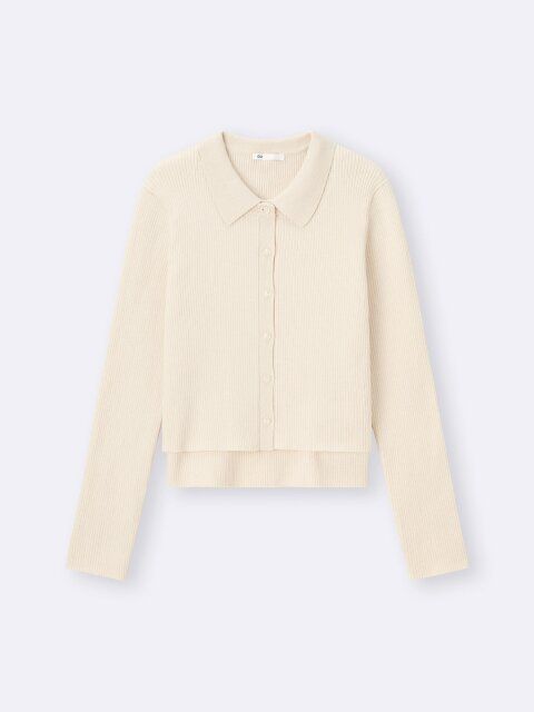 2ピースリブニットポロシャツ