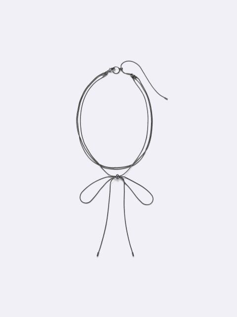 スネークチェーンリボンネックレス