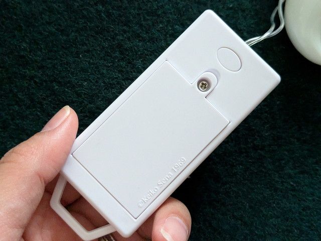 電池ボックス背面。ネジ留めフタとスイッチを備える