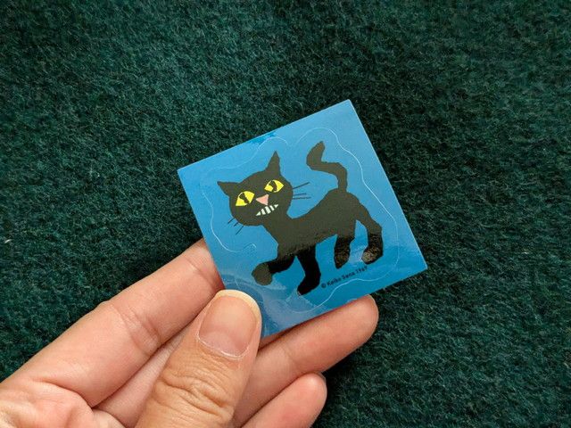 付属ステッカー（黒ねこの例）