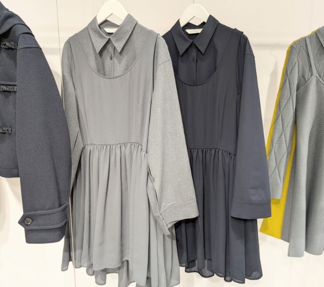 2枚の2ピースシャツミニワンピースセット