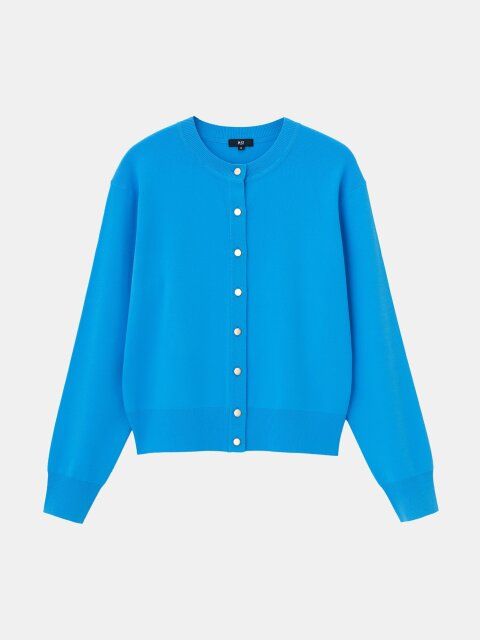 2025plst値下げUVカットレーヨンブレンドメタルボタンカーディガン