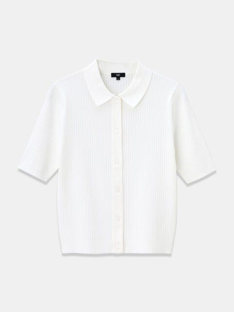 2025plst値下げUVカットレーヨンブレンドポロカーディガン