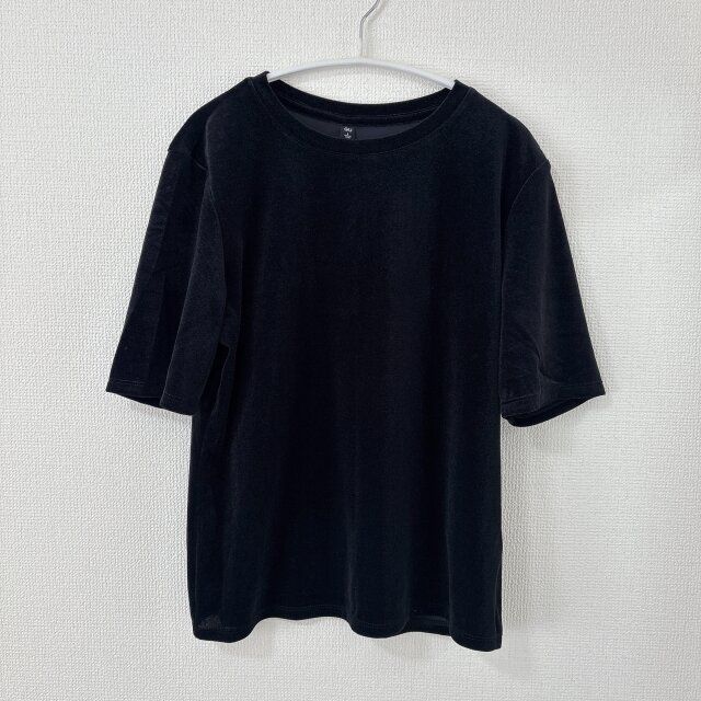 GU シアーベロアT BLACK