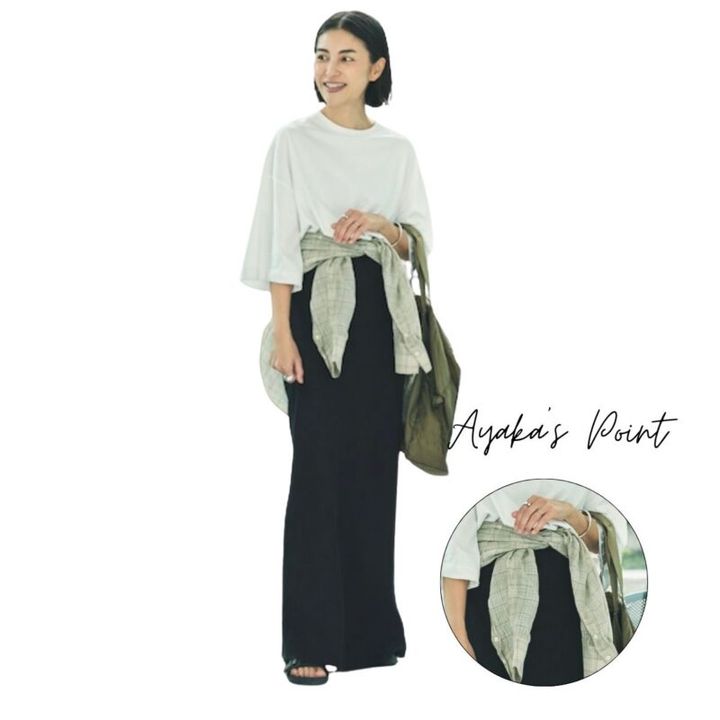 オブリオプレス白井彩香さんのシャツ巻きスタイル