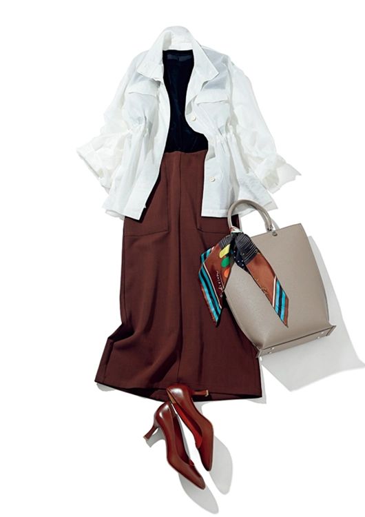 ベーシックカラーで大人っぽレディ通勤コーデ