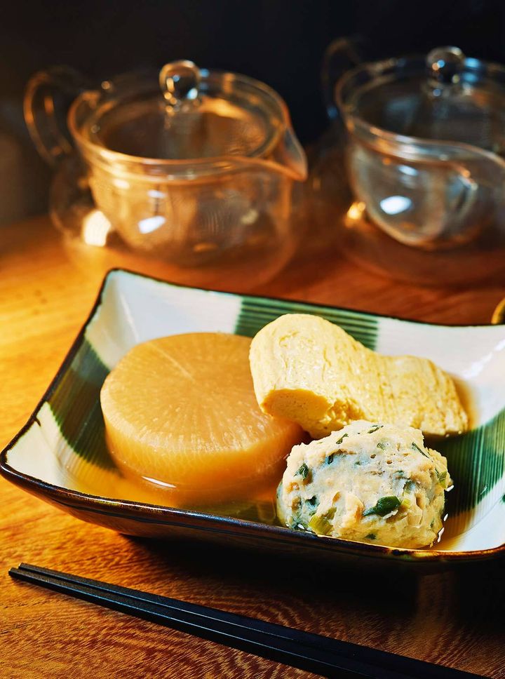 三軒茶屋『一軒茶屋きんざざ』のおでん３種盛り