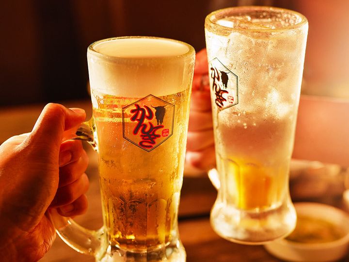 三軒茶屋『神戸焼肉かんてき 三軒茶屋HANARE』の「生ビール」、「かんてきサワー」