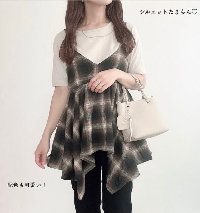チェックキャミソール