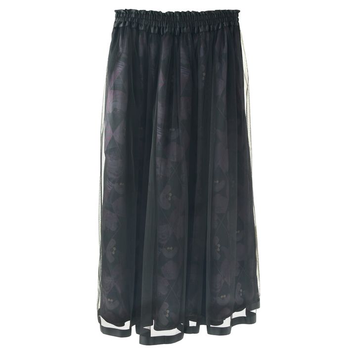 チェシャ猫 スカート 総柄 ブラック CHESHIRE CAT 