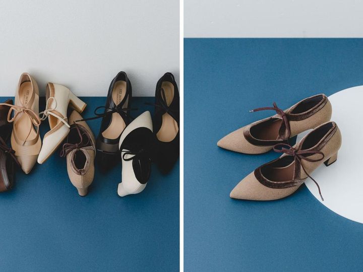 画像: 「チャンキーヒールリボンパンプス」各￥11,000 出典：ロデスコ