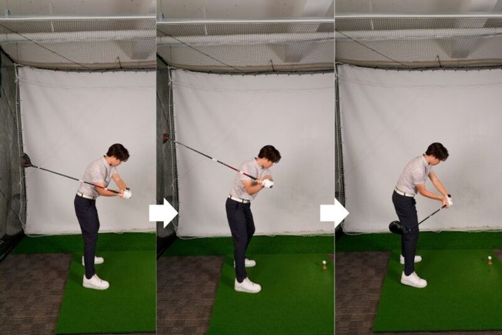 ハーフウェイダウンではフェースは「 地面と垂直」！スクエアでとらえるコツ