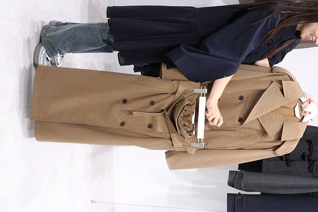 GUのショートトレンチチェックコート by rokh1